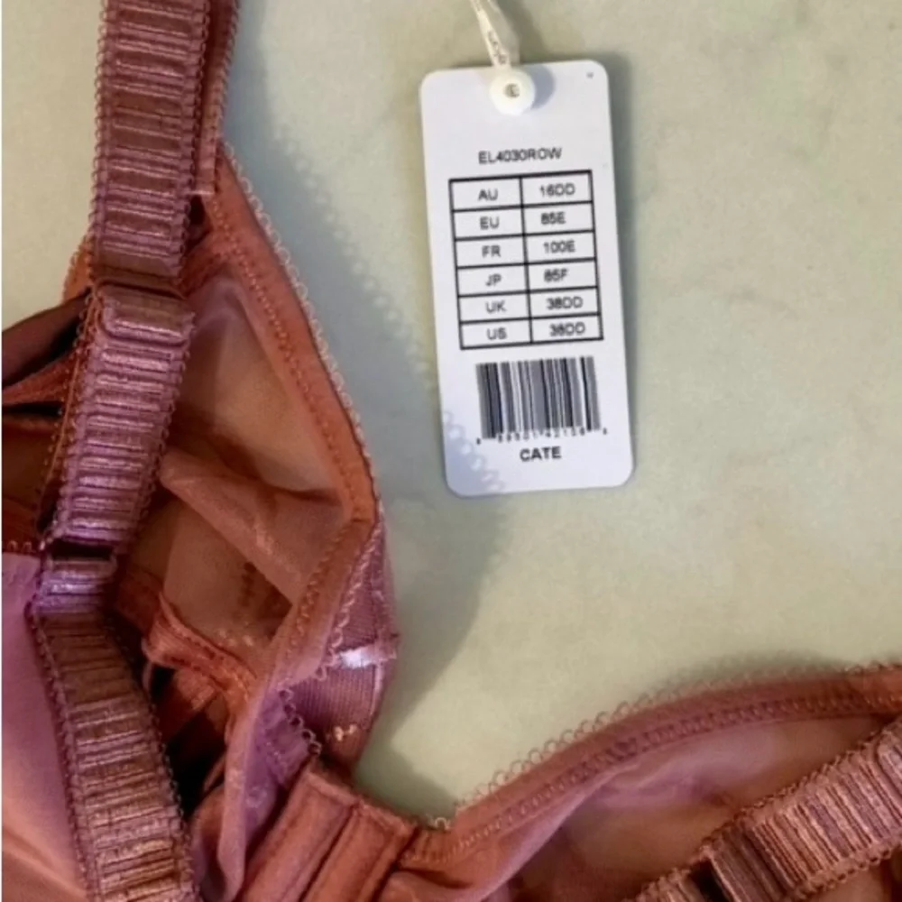 NWT Elomi Cate Full Figure Underwire Lace Cup Bra Adj Straps Rosewood 38DD - Picture 6 of 10